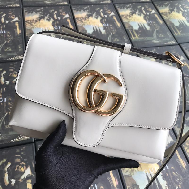 Gucci Shoulder HandBag 550129 Full leather plain white